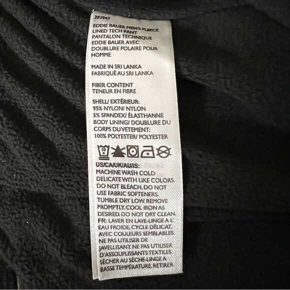 Eddie Bauer Tech Pants Mens 38x30 Tan Fleece Lined Nylon Cargo Stretch Outdoors - Picture 12 of 15